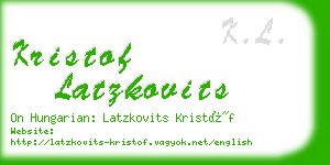 kristof latzkovits business card